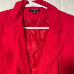 Metrostyle Red Blazer Structured Suit Jacket